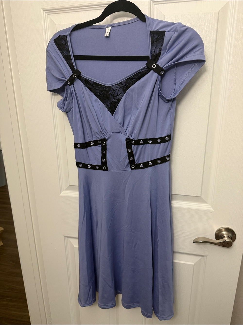 Women’s Lavender A-Line Dress with Lace Trim